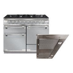 Rangemaster ELS110DFFSS 110cm Dual Fuel Range Cooker Elise Stainless Steel / Brushed Nickel, A Rated