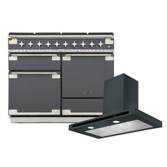 Rangemaster ELS110DFFSL 110cm Dual Fuel Range Cooker Elise Slate / Brushed Nickel, A Rated