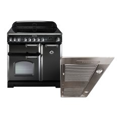 Rangemaster CDL90EIBL/C 90cm Induction Range Cooker Classic Deluxe Black / Chrome, A Rated