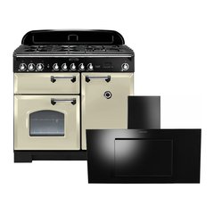 Rangemaster CDL100DFFCR/C 100cm Dual Fuel Range Cooker Classic Deluxe Cream / Chrome, A Rated
