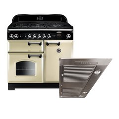 Rangemaster CLA100DFFCR/C 100cm Dual Fuel Range Cooker Classic Cream / Chrome, A Rated