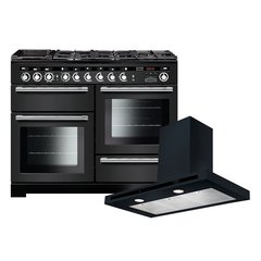 Rangemaster EDL110DFFCB/C 110cm Dual Fuel Range Cooker Encore Deluxe Charcoal Black / Chrome, A Rated