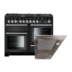 Rangemaster EDL110DFFCB/C 110cm Dual Fuel Range Cooker Encore Deluxe Charcoal Black / Chrome, A Rated