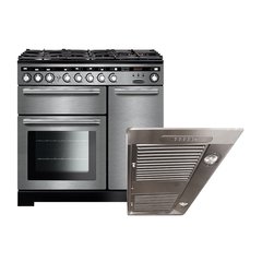 Rangemaster EDL90DFFSS/C 90cm Dual Fuel Range Cooker Encore Deluxe Stainless Steel / Chrome, A Rated