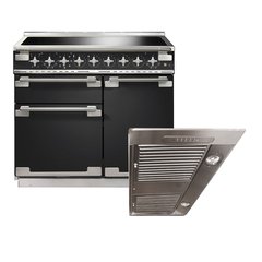 Rangemaster ELS100EICB 100cm Induction Range Cooker Elise Charcoal Black / Brushed Nickel, A Rated