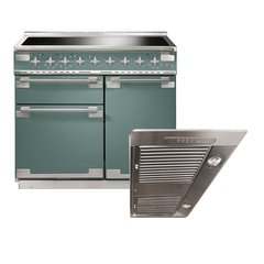 Rangemaster ELS100EIMG 100cm Induction Range Cooker Elise Mineral Green / Brushed Nickel, A Rated