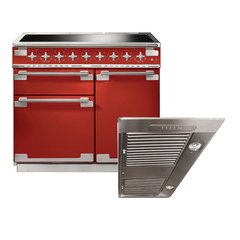 Rangemaster ELS100EIRD 100cm Induction Range Cooker Elise Cherry Red / Brushed Nickel, A Rated