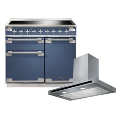 Rangemaster ELS100EISB 100cm Induction Range Cooker Elise Stone Blue / Brushed Nickel, A Rated