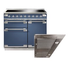 Rangemaster ELS100EISB 100cm Induction Range Cooker Elise Stone Blue / Brushed Nickel, A Rated