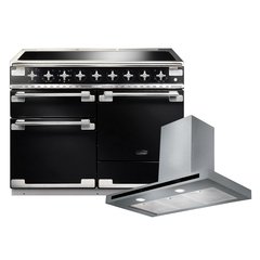 Rangemaster ELS110EIGB 110cm Induction Range Cooker Elise Gloss Black / Brushed Nickel, A Rated