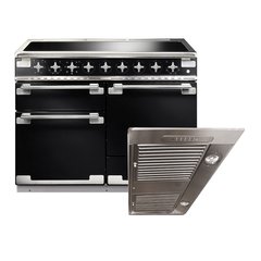 Rangemaster ELS110EIGB 110cm Induction Range Cooker Elise Gloss Black / Brushed Nickel, A Rated