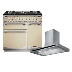 Rangemaster ELS90DFFCR 90cm Dual Fuel Range Cooker Elise Cream / Brushed Nickel, A Rated