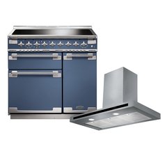 Rangemaster ELS90EISB 90cm Induction Range Cooker Elise Stone Blue / Brushed Nickel, A Rated
