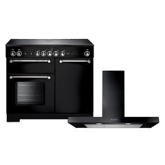Rangemaster KCH100ECBL/C 100cm Ceramic Range Cooker Kitchener Black / Chrome, A Rated
