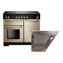 Rangemaster KCH100ECCR/C 100cm Ceramic Range Cooker Kitchener Cream / Chrome, A Rated