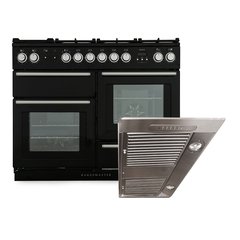 Rangemaster NEX110DFFBL/C 110cm Dual Fuel Range Cooker Nexus Black / Chrome, A Rated