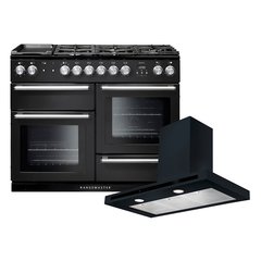 Rangemaster NEX110DFFCB/C 110cm Dual Fuel Range Cooker Nexus Charcoal Black / Chrome, A Rated