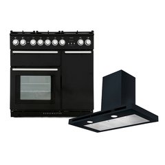 Rangemaster NEX90DFFBL/C 90cm Dual Fuel Range Cooker Nexus Black / Chrome, A Rated