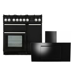 Rangemaster NEX90DFFBL/C 90cm Dual Fuel Range Cooker Nexus Black / Chrome, A Rated