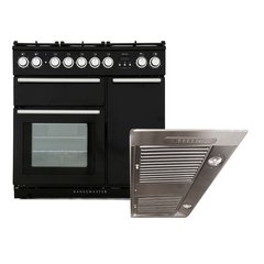 Rangemaster NEX90DFFBL/C 90cm Dual Fuel Range Cooker Nexus Black / Chrome, A Rated
