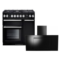 Rangemaster NEX90DFFCB/C 90cm Dual Fuel Range Cooker Nexus Charcoal Black / Chrome, A Rated