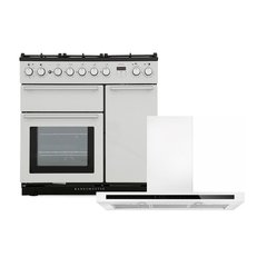 Rangemaster NEX90DFFWH/C 90cm Dual Fuel Range Cooker Nexus White / Chrome, A Rated