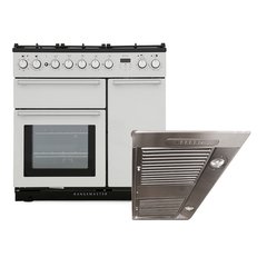 Rangemaster NEX90DFFWH/C 90cm Dual Fuel Range Cooker Nexus White / Chrome, A Rated