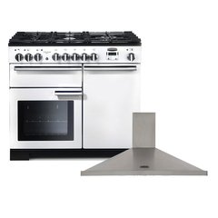 Rangemaster PDL100DFFWH/C 100cm Dual Fuel Range Cooker Professional Deluxe White / Chrome, A Rated