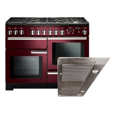 Rangemaster PDL110DFFCY/C 110cm Dual Fuel Range Cooker Professional Deluxe Cranberry / Chrome, A Rated