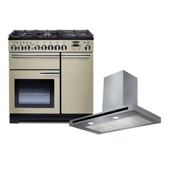 Rangemaster PDL90DFFCR/C 90cm Dual Fuel Range Cooker Professional Deluxe Cream / Chrome, A Rated