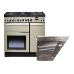 Rangemaster PDL90DFFCR/C 90cm Dual Fuel Range Cooker Professional Deluxe Cream / Chrome, A Rated