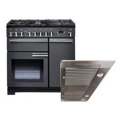 Rangemaster PDL90DFFSL/C 90cm Dual Fuel Range Cooker Professional Deluxe Slate / Chrome, A Rated