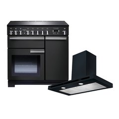 Rangemaster PDL90EICB/C 90cm Induction Range Cooker Professional Deluxe Charcoal Black / Chrome, A Rated