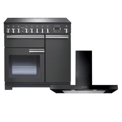 Rangemaster PDL90EICB/C 90cm Induction Range Cooker Professional Deluxe Charcoal Black / Chrome, A Rated