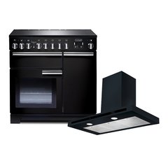 Rangemaster PDL90EIGB/C 90cm Induction Range Cooker Professional Deluxe Black / Chrome, A Rated
