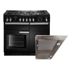 Rangemaster PROP100NGFGB/C 100cm Gas Range Cooker Professional Plus Black / Chrome, A+ Rated