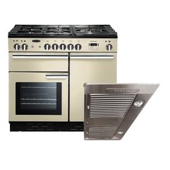 Rangemaster PROP100DFFCR/C 100cm Dual Fuel Range Cooker Professional Plus Cream / Chrome, A Rated