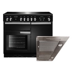 Rangemaster PROP100ECBL/C 100cm Ceramic Range Cooker Professional Plus Black / Chrome, A Rated