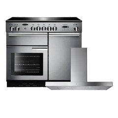 Rangemaster PROP100ECSS/C 100cm Ceramic Range Cooker Professional Plus Stainless Steel / Chrome, A Rated