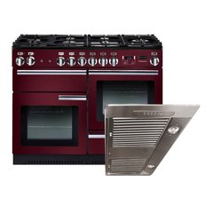 Rangemaster PROP110DFFCY/C 110cm Dual Fuel Range Cooker Professional Plus Cranberry / Chrome, A Rated