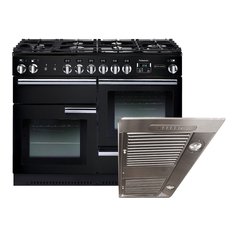 Rangemaster PROP110DFFGB/C 110cm Dual Fuel Range Cooker Professional Plus Black / Chrome, A Rated