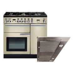 Rangemaster PROP90DFFCR/C 90cm Dual Fuel Range Cooker Professional Plus Cream / Chrome, A Rated