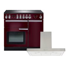 Rangemaster PROP90ECCY/C 90cm Ceramic Range Cooker Professional Plus Cranberry / Chrome, A Rated