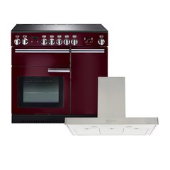 Rangemaster PROP90EICY/C 90cm Induction Range Cooker Professional Plus Cranberry / Chrome, A Rated