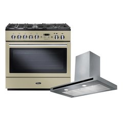 Rangemaster PROP90FXDFFCR/C 90cm Dual Fuel Range Cooker Professional Plus FX Cream / Chrome, A Rated
