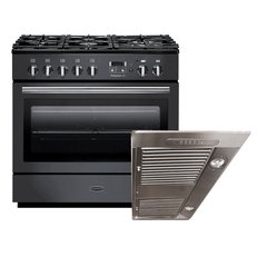 Rangemaster PROP90FXDFFSL/C 90cm Dual Fuel Range Cooker Professional Plus FX Slate / Chrome, A Rated