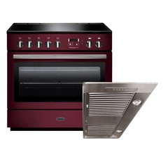 Rangemaster PROP90FXEICY/C 90cm Induction Range Cooker Professional Plus FX Cranberry / Chrome, A Rated