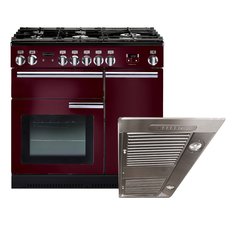Rangemaster PROP90NGFCY/C 90cm Gas Range Cooker Professional Plus Cranberry / Chrome, A Rated