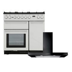 Rangemaster NEX90DFFWH/C 90cm Dual Fuel Range Cooker Nexus White / Chrome, A Rated