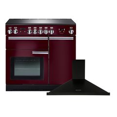 Rangemaster PROP90ECCY/C 90cm Ceramic Range Cooker Professional Plus Cranberry / Chrome, A Rated